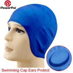 Touca de silicone para natação e proteção de orelhas, chapéu profissional à prova d'água para adultos e mulheres, para natação, mergulho - Image 1