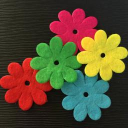 Novo 50 pçs mix 35mm acolchoado feltro primavera flor apliques artesanato casamento fazendo diy a66a - Image 3