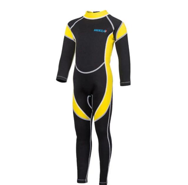 Wetsuit Infantil em Neoprene SCR, Terno de Mergulho Quente e Elástico com Mangas Compridas para Surf e Atividades Aquáticas, 2,5mm