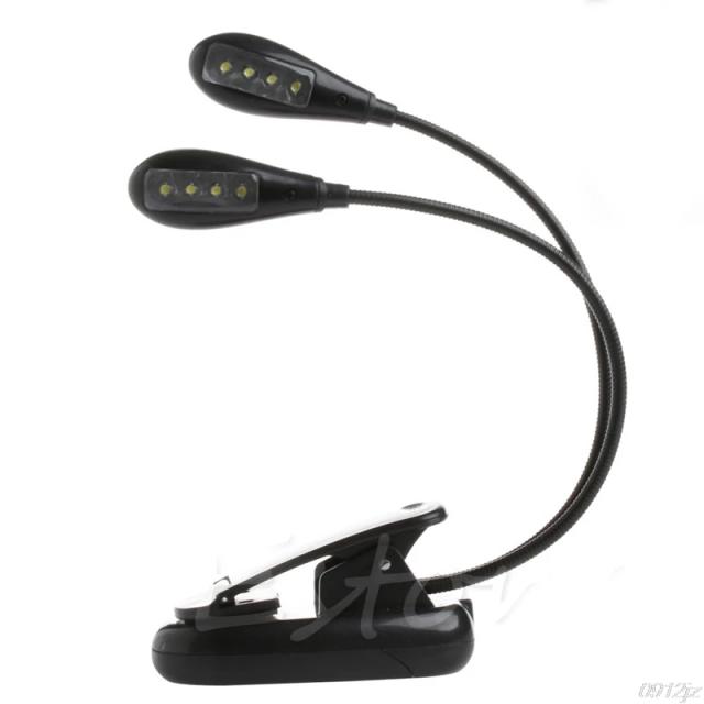 Lâmpada Flexível de 8 LEDs com Braços Duplos para Leitura e Acampamento