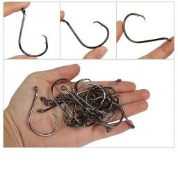 Gancho de pesca de aço carbono alto, Carpa Anzol, Jig Big Barbed Fish Hook, Círculo Esportivo Offset, 20pcs - Image 2
