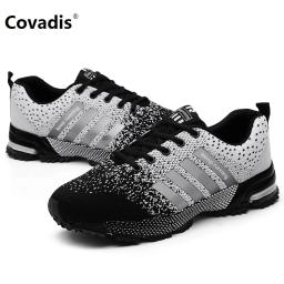 Tênis respiráveis casuais masculinos, sapatos de cesta de caminhada confortável, malha aérea plana, sapatos de montanhismo, ao ar livre, clássico - Image 3
