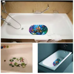 Cute Anti-Slip PVC Bathtub Mats com otário para crianças, Fish Animal Mats, Tapete de banheiro, Tapete de banho de chuveiro, Almofada de massagem macia, 20 cores, novo - Image 5