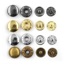 50 conjuntos snap prendedor botão rebite fivela de metal combinação costura roupas reparação botão de metal prata/bronze/preto/cor dourada - Image 1