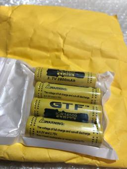 Conjunto de baterias li-íon recarregáveis gtf, 3.7v, 2800mah, 14500 - Image 5