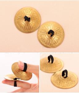 2 pares de címbalos para dança do ventre, padrão de grão de cobre puro, acessórios para dança do ventre - Image 1