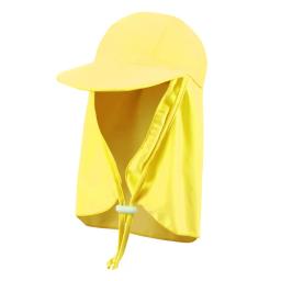 Boné de natação upf50 protetor solar crianças verão grande borda praia aba tampa da orelha capa pescoço proteção sol chapéu crianças menino menina anti uv - Image 3