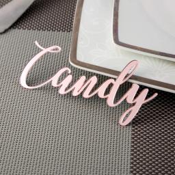 Cartões de casamento personalizados com nomes, marcas de nome personalizadas para convidados, decoração de festas de casamento, caligrafia - Image 3