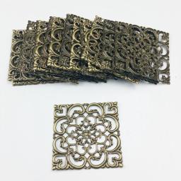 40mm 20 peças atacado ornamentos artesanato ornamentos ornamentos de ornamento ornamentos ocos, acessórios de joias, ornamentos de tom de bronze - Image 1