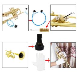 Trompete acessório manutenção kit de limpeza incluindo trompete suporte válvula escova flexível cobra escova mudo luvas - Image 5