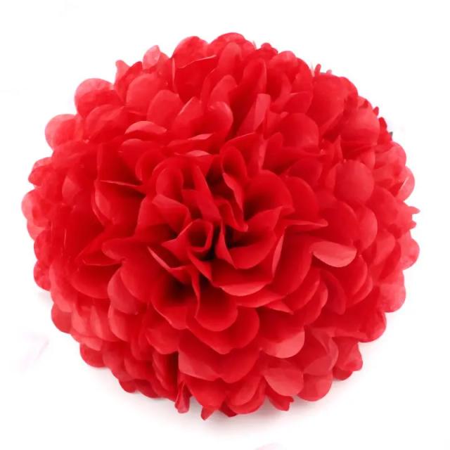 Decoração de Casamento com Pom Poms de Papel e Flores Artificiais - Promocão Imperdível para Festas e Chá de Bebê!