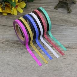 Conjunto de fita washi decorativa de glitter de qualidade com 6 espaços, adesivo para scrapbooking, fita para escola e escritório, papelaria - Image 4