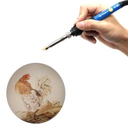 Queima de madeira escultura pirografia caneta kit 60w temperatura ajustável ferro de solda gravação de madeira queima reparação conjunto - Image 5