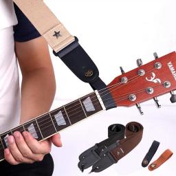 Couro ajustável guitarra pescoço cinta titular, botão Headstock adaptador, cinto peças e acessórios - Image 2