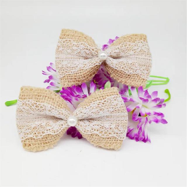 Laço de Juta para Decoração Vintage - Fita de Renda para Casamento, Acessórios de Cabelo e Artesanato com 10 Peças