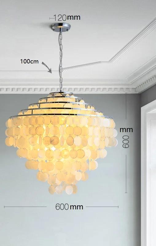 Luminária Pendente Moderna em Estilo Nórdico com Design de Concha e Iluminação LED para Casa e Quarto