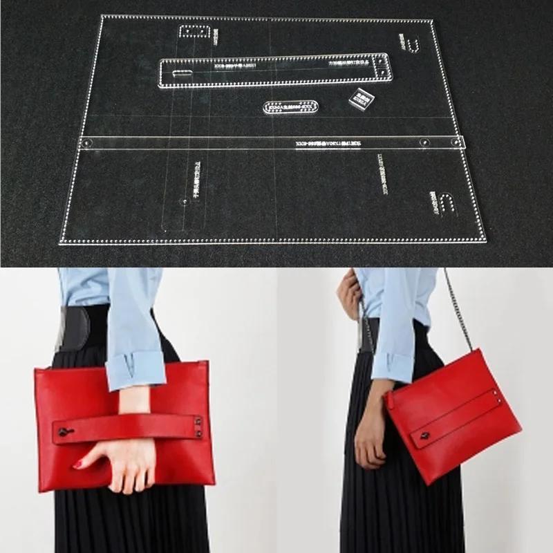 Estêncil acrílico corte a laser durável padrão de modelo para bolsa de couro diy artesanato padrão de costura estêncil de costura - Image 1