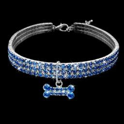Quente bling strass cão colar colar diamante jóias pingente para cachorro de estimação todas as estações novo bonito - Image 5