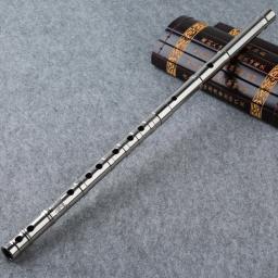Flauta profissional de titânio com 2 seções de metal, instrumento musical de sopro, flauta clássica de 8 furos, tubo de titânio - Image 3