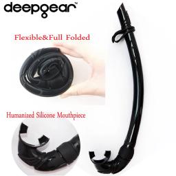Deepgear topo mergulho engrenagens e equipamentos de snorkel máscara de mergulho de silicone preto baixo perfil máscara de caça submarina flexable snorkel - Image 5