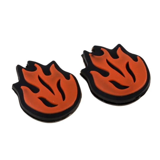 Amortecedor de Vibração para Raquete de Tênis - Kit com 2 Peças Estampadas em Chamas, Resistente a Choques, Acessórios Esportivos de Alta Performance