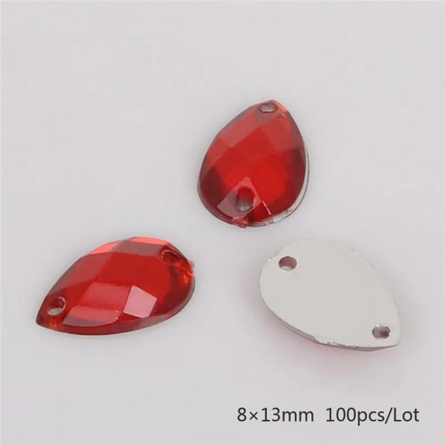 Strass em formato de gota 8x13mm: Cristais para costura em roupas e decoração artesanal