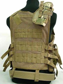 US SWAT-Airsoft Tactical Caça Combate Vest, Coyote Brown, SWAT - Image 2