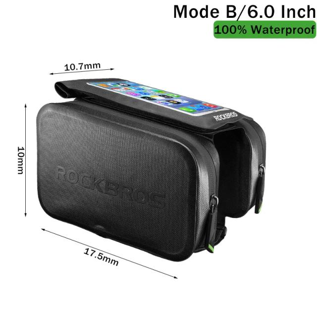 Saco Impermeável para Bicicleta com Tela Touch e Compartimentos para Ferramentas e Celular - ROCKBROS