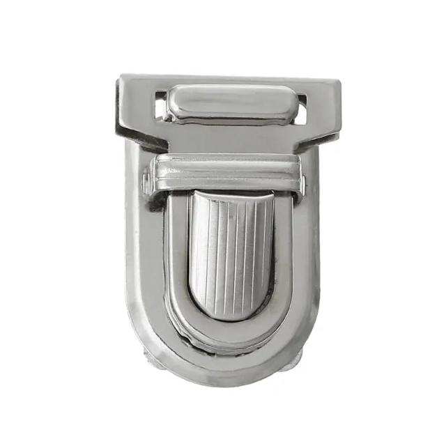 Conjunto de 10 Fechos de Encaixe em Ferro Prata para DIY - 3.3cm x 2.5cm (4 Pçs/Set)