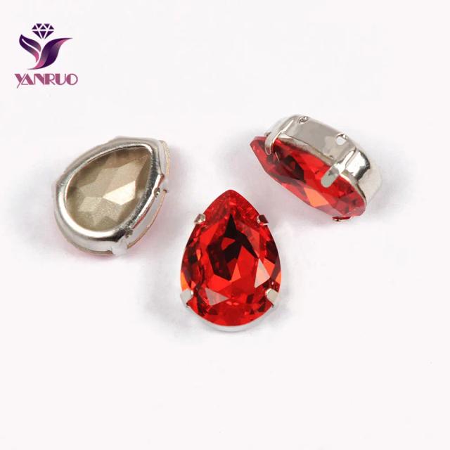 Strass Extravagantes YANRUO: Acessórios Brilhantes em Forma de Gota Pêra para Artesanato e Costura