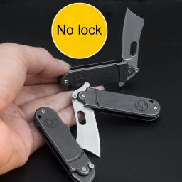 Mini faca dobrável de feijão, faca com lâmina de aço 440, cabo de aço para acampamento, caça, facas táticas de sobrevivência, faca de bolso para uso ao ar livre, ferramenta edc - Image 6