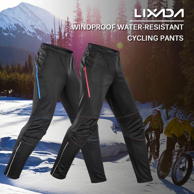 Lixada Calças de Ciclismo Térmicas de Lã Masculinas à Prova d'Água e Vento