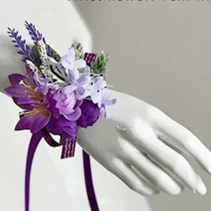 Lovegrace pulseiras ornamentais, bracelete corsage, madrinhas e outras ocasiões, broche de lapela com flor artificial, moda masculina para casamento - Image 1
