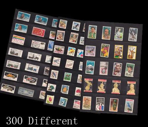 Coleção Exclusiva de 300 Selos Postais Vintage dos EUA com Post Marks Únicos e Papel para Coleta