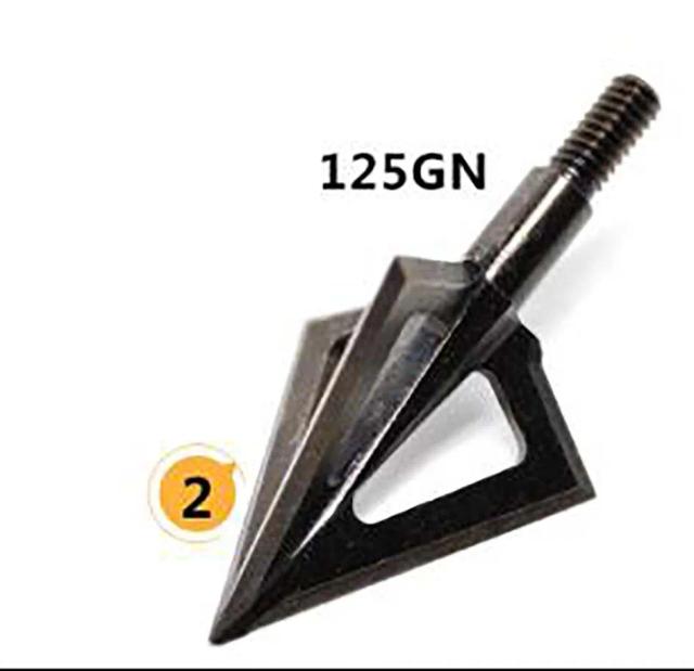 Pontas de flechas de aço inoxidável 125/150 para arco recurvo e composto - Ideal para caça, 1 peça