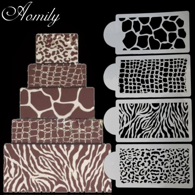Molde de Decoração Aomily para Bolo - Estêncil Exclusivo para Confeitaria
