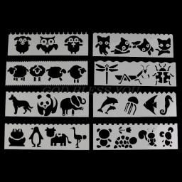 Molde de desenho de plástico para crianças, 8 tamanhos, estênceis, pintura diy, materiais escolares, artesanato, drop shipping - Image 4