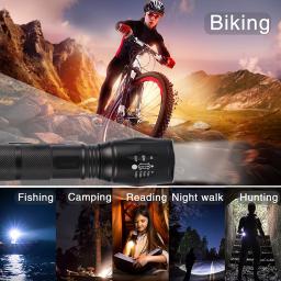 Luz de bicicleta v6 l2 t6, luz led de ciclismo, lâmpada frontal à prova d'água, lanterna com zoom - Image 6