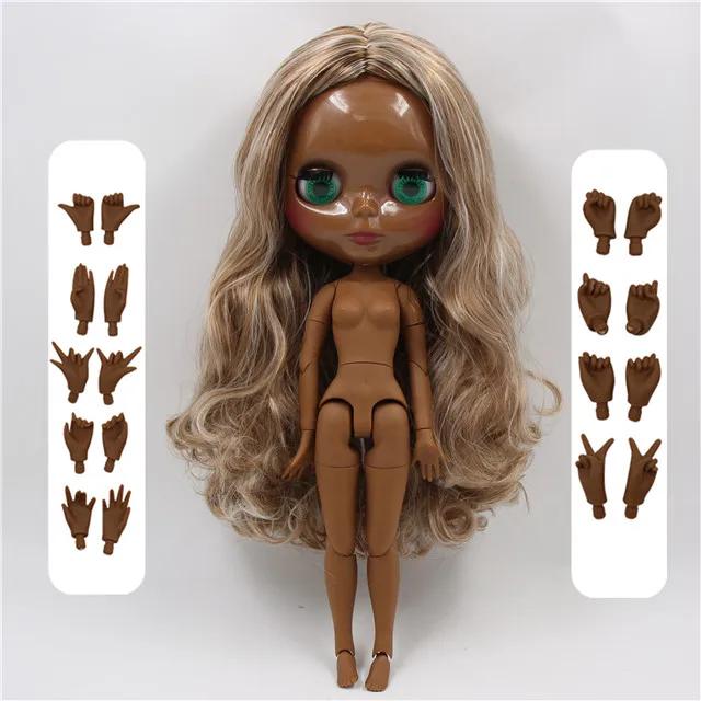 Gelo DBS Blyth Boneca Comum Corpo Marrom Cabelo Loiro Mix 30cm 1/6 BJD Brinquedo Presente Meninas
