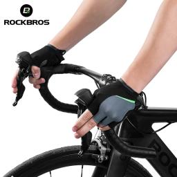 ROCKBROS Luvas de Ciclismo Meio Dedo para Homens e Mulheres, Gel Pad, Anti-Choque, Respirável, MTB, Bicicleta de Estrada, Equipamento de Ciclismo, Verão - Image 5