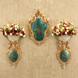 Europa luxo diamante floral anjo parede pendurado vaso de resina artesanato decoração casa parede vaso de flores mural restaurante ornamento - Image 1