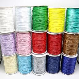 1 rolo cor vermelha encerado fio de fio de algodão corda plana jóias artesanato beading string 1mm/2mm - Image 4