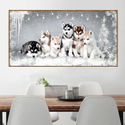Kit de pintura com pedras de diamante para faça você mesmo, pintura com pedras redondas/quadradas em forma de diamante, para bordado, husky, filhote de cachorro - Image 3