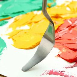 Paleta de pintura espátula raspador, 5 peças de aço inoxidável ferramentas de desenho conjunto de suprimentos de arte para pintura a óleo do artista mistura de cores - Image 4