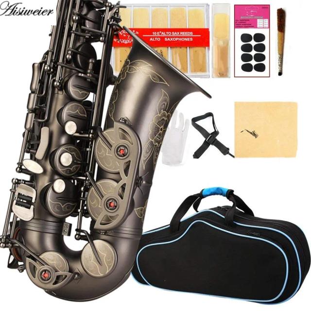 Saxofone Alto Profissional E-Flat de Alta Qualidade em Níquel Preto - Modelo 54