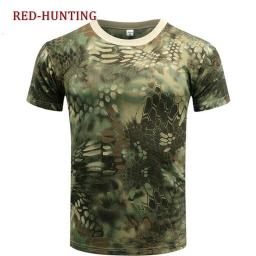 Camo dos homens combate macio tático camisa de manga curta secagem rápida camiseta camuflagem ao ar livre camisas de caça militar do exército t camisa - Image 5