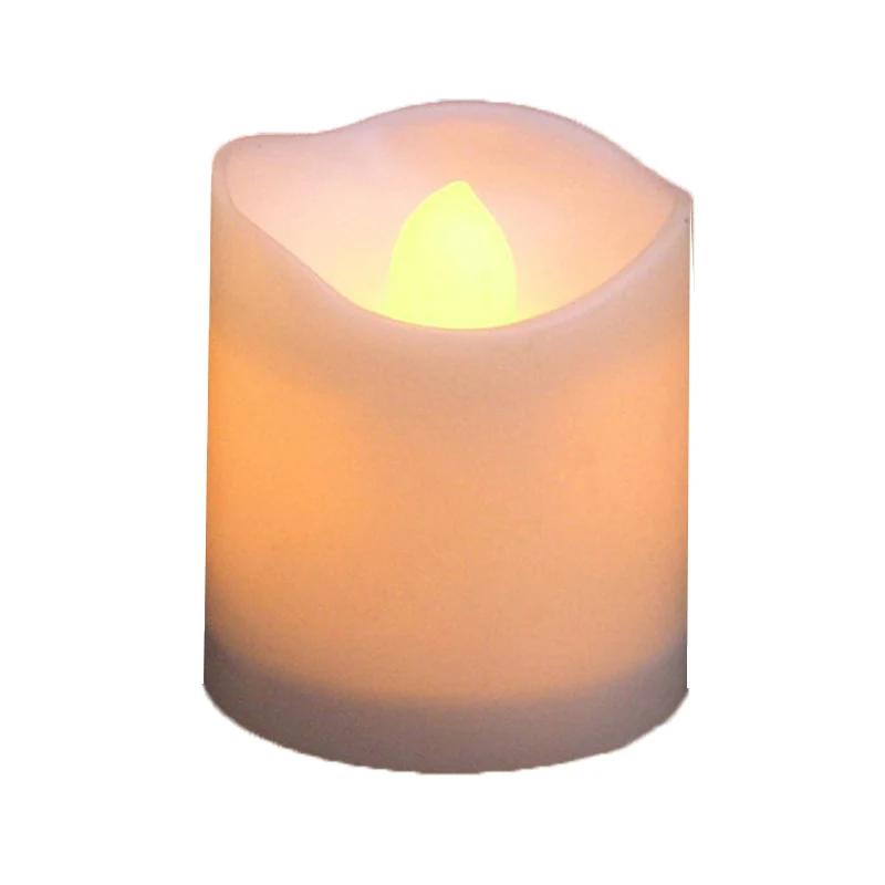 1 pçs velas flameless luz 3.6x4.2cm pilar led festa de aniversário vela amarelo flicker onda forma festa natal decoração - Image 1