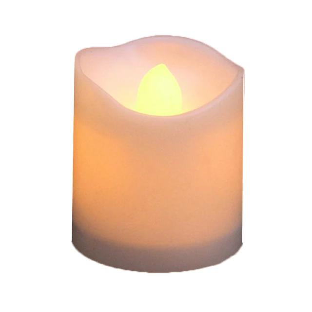 Velas Flameless Amarelas em Pilar LED 3.6x4.2cm com Efeito Flicker para Decoração de Festas e Natal