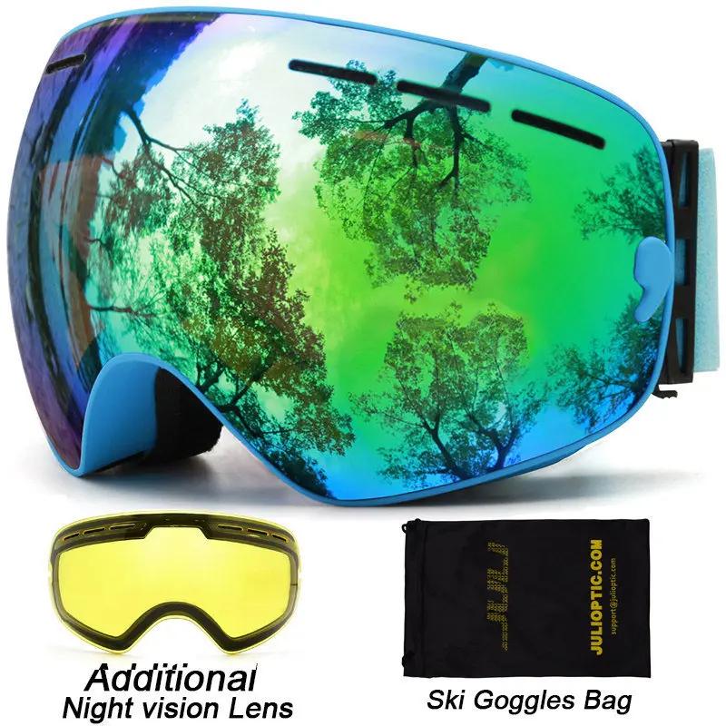 Óculos de esqui, lente dupla, óculos de snowboard, antiembaçante, proteção uv, unissex, snowmobile, patinação com visão noturna, lente de esqui - Image 1