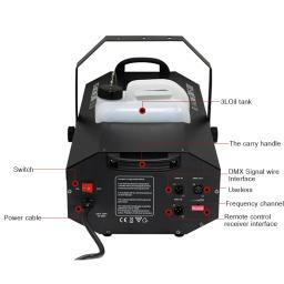 Controle remoto sem fio Fog Machine, DJ DMX Stage Effect, Professional Equipamento de palco LED, Natal e casamento, 3000W - Image 2